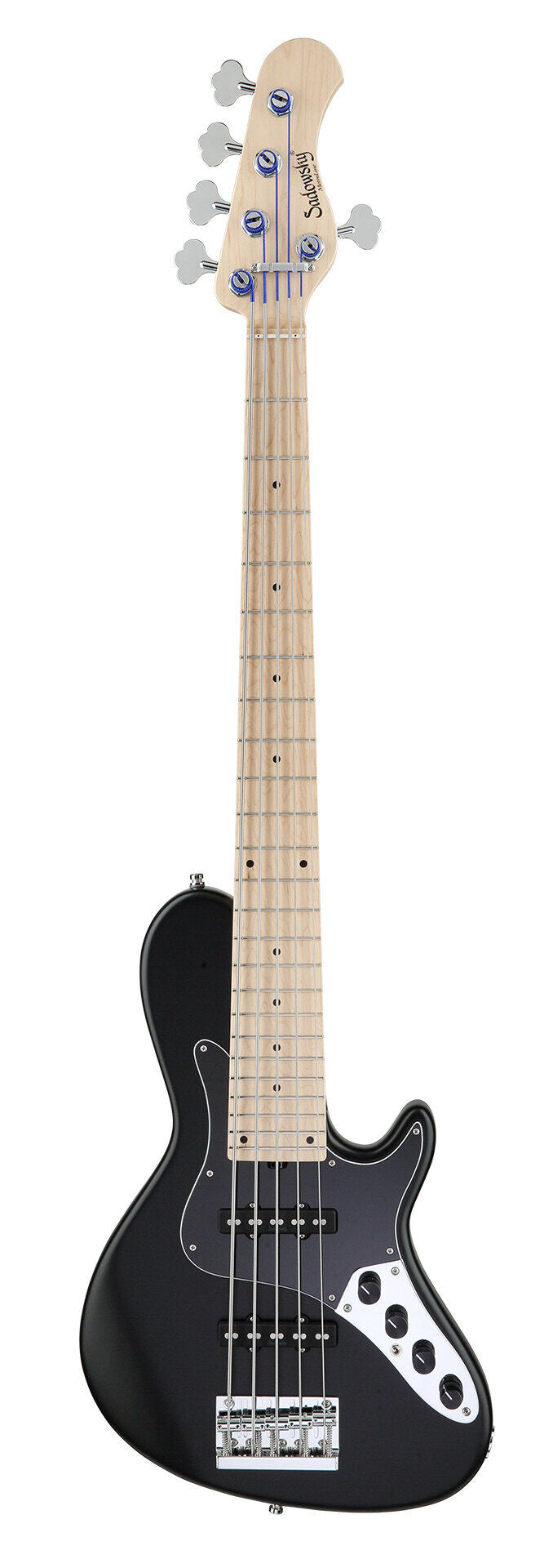 Sadowsky MetroLine 24-Fret Singlecut Vintage Bass 5 String, Swamp Ash Body, Solid Black Satin