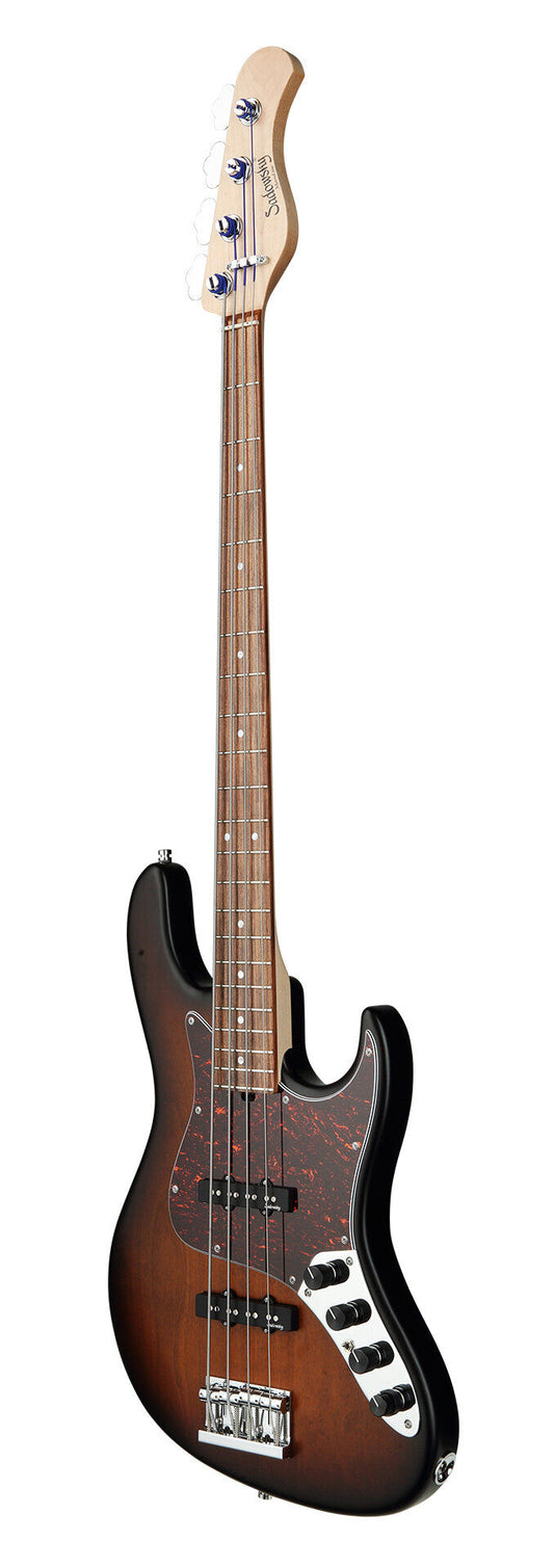 Sadowsky MetroLine 22-Fret Will Lee Bass, Red Alder Body, 4 String, Almond Sunburst Transparent Satin