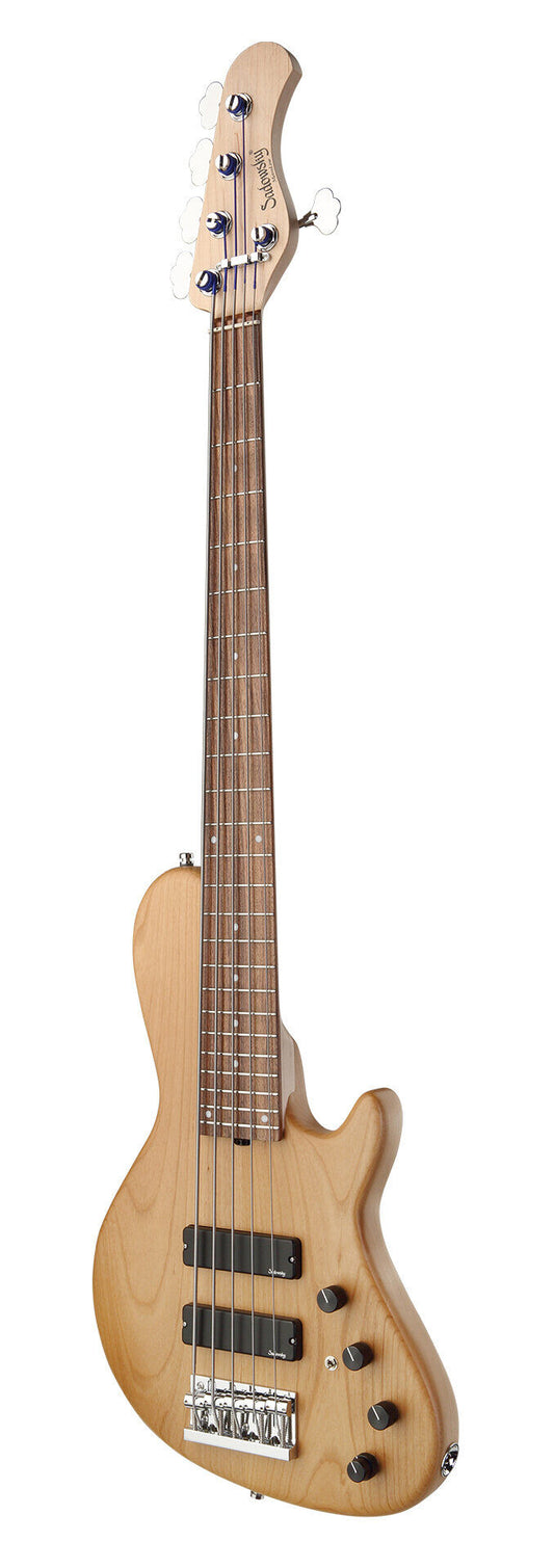 Sadowsky MetroLine 24-Fret Singlecut Soapbar Bass 5 String, Red Alder Body, Natural Transparent Satin