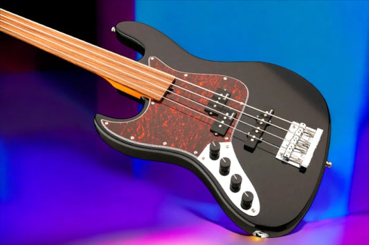 Sadowsky MetroExpress 21-Fret Hybrid P/J Bass, Morado Fingerboard, 4-String, Fretless, Lefthand - Solid Black High Polish