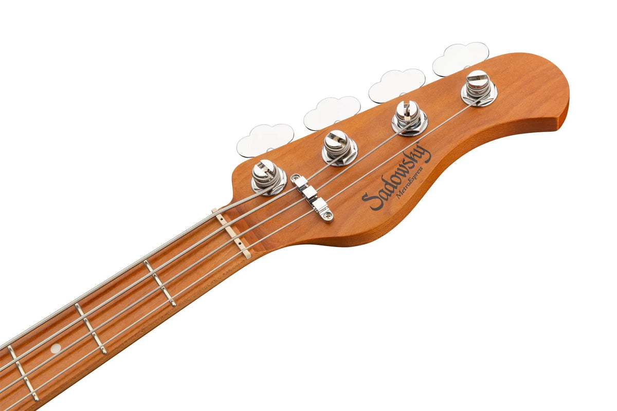 Sadowsky MetroExpress 21-Fret Vintage J/J Bass, Roasted Maple Fingerboard, 4-String - Solid Champagne Metallic High Polish
