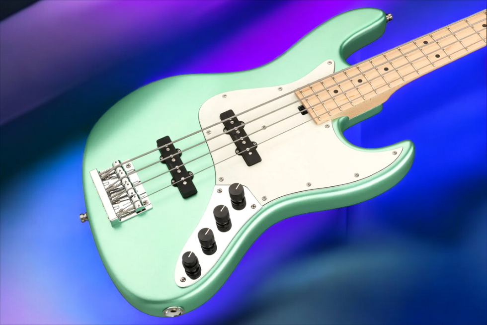 Sadowsky MetroLine 21-Fret Vintage J/J Bass-Swamp Ash Body-4 String-Solid Sage Green Metallic Satin