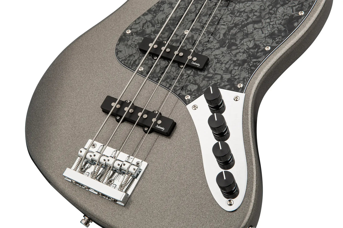 Sadowsky MetroExpress 21-Fret Vintage J/J Bass, Roasted Maple Fingerboard, 4-String - Solid Silver Metallic High Polish