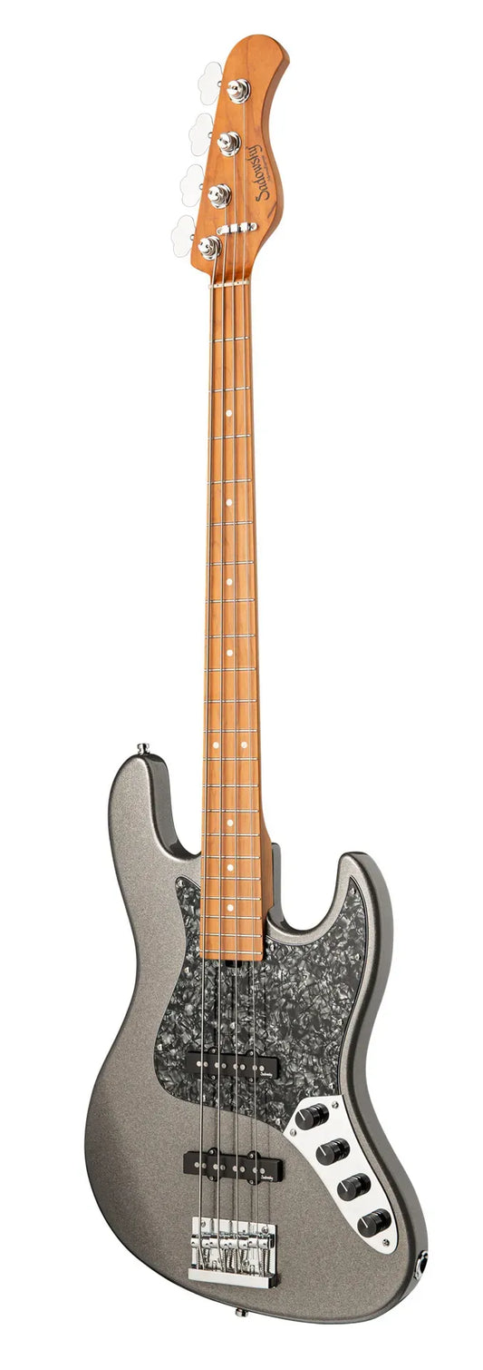 Sadowsky MetroExpress 21-Fret Vintage J/J Bass, Roasted Maple Fingerboard, 4-String - Solid Silver Metallic High Polish