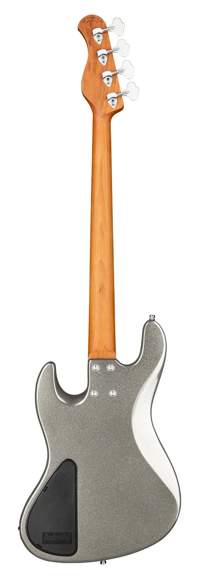 Sadowsky MetroExpress 21-Fret Hybrid P/J Bass, Roasted Maple Fingerboard, 4-String - Solid Silver Metallic High Polish