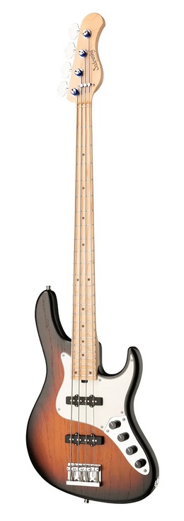 Sadowsky MetroLine 24-Fret Vintage J/J Bass-Swamp Ash Body-4 String-Almond Sunburst Transparent Satin