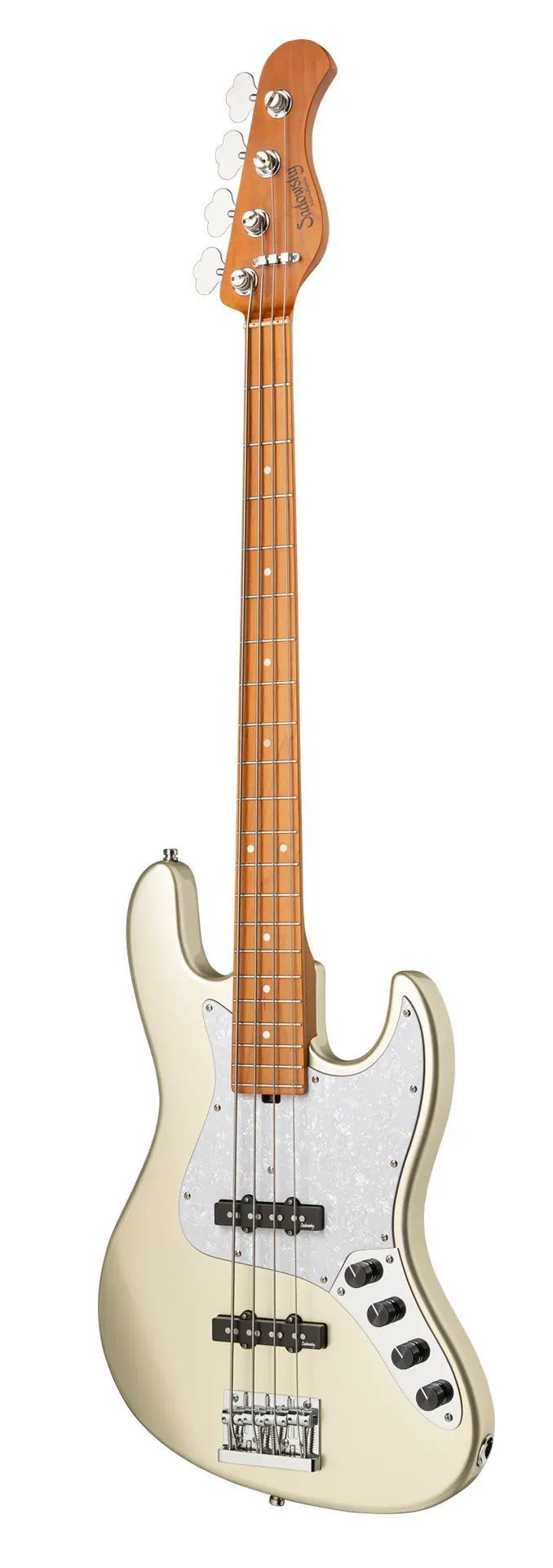 Sadowsky MetroExpress 21-Fret Vintage J/J Bass, Roasted Maple Fingerboard, 4-String - Solid Champagne Metallic High Polish