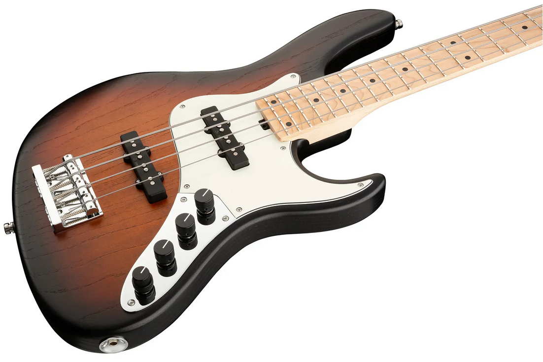 Sadowsky MetroLine 24-Fret Vintage J/J Bass-Swamp Ash Body-4 String-Almond Sunburst Transparent Satin