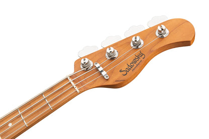 Sadowsky MetroExpress 21-Fret Vintage J/J Bass, Roasted Maple Fingerboard, 4-String - Solid Silver Metallic High Polish