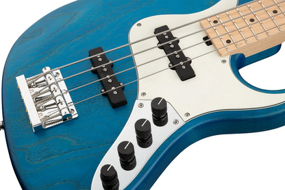 Sadowsky MetroLine 24-Fret Vintage J/J Bass-Swamp Ash Body-4 String-Ocean Blue Transparent Satin