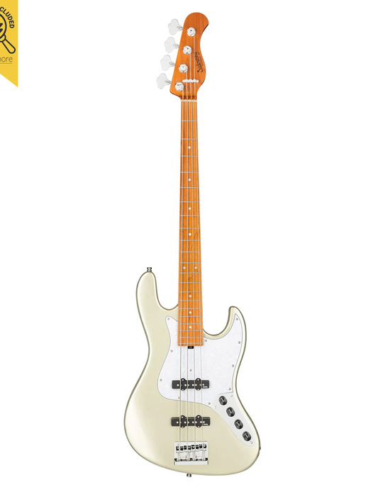 Sadowsky MetroExpress 21-Fret Vintage J/J Bass, Roasted Maple Fingerboard, 4-String - Solid Champagne Metallic High Polish
