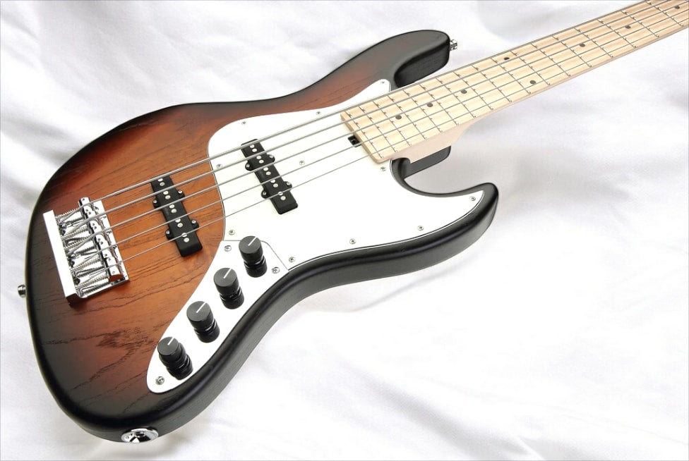 Sadowsky MetroLine 21-Fret Vintage J/J Bass, Swamp Ash Body, Maple Fingerboard, 5-String - Almond Sunburst Transparent Satin
