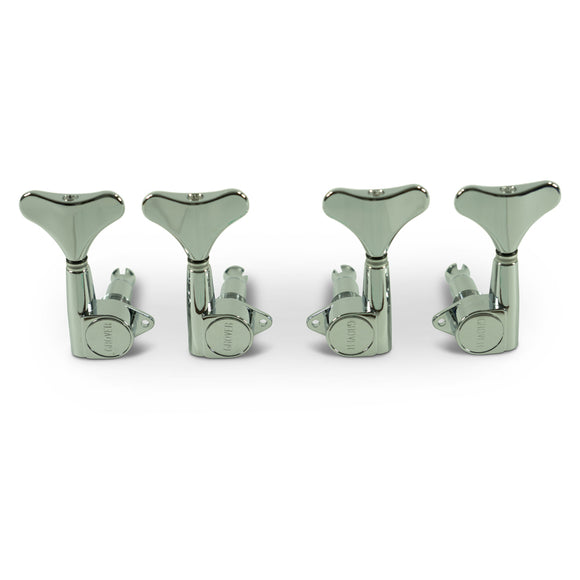 Grover 2 Per Side Mini Bass Machines Chrome, 2 Per Side