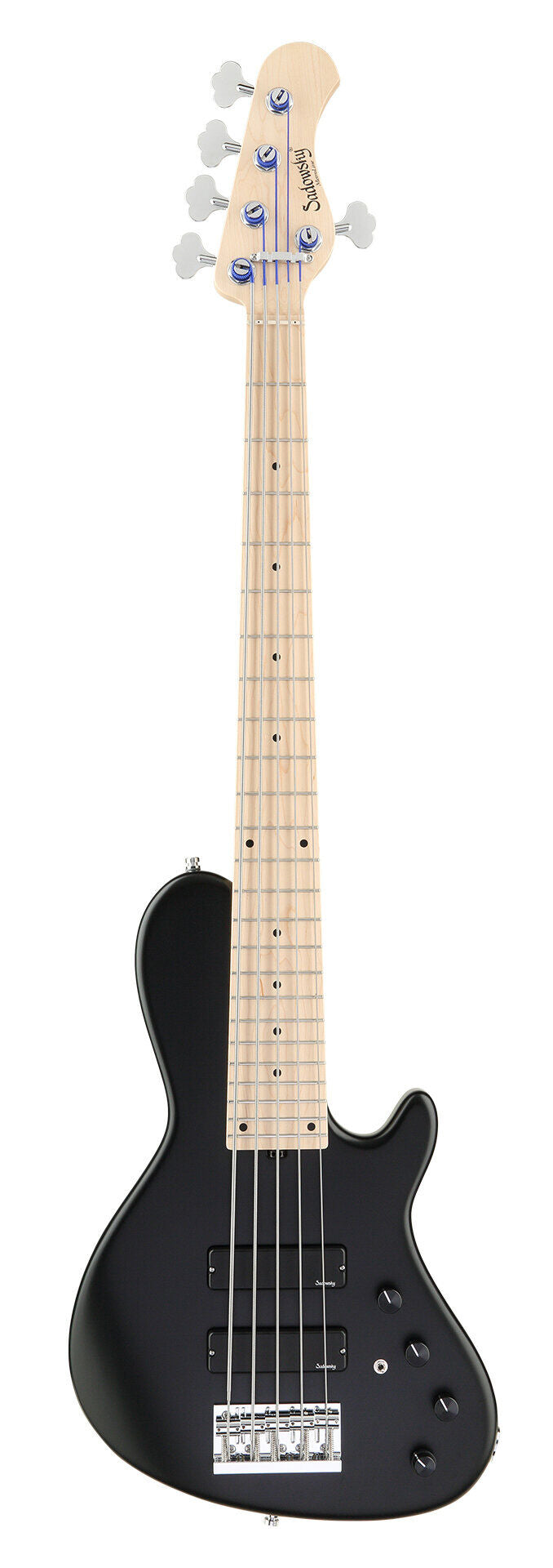 Sadowsky MetroLine 24-Fret Singlecut Soapbar Bass 5 String, Swamp Ash Body, Solid Black Satin