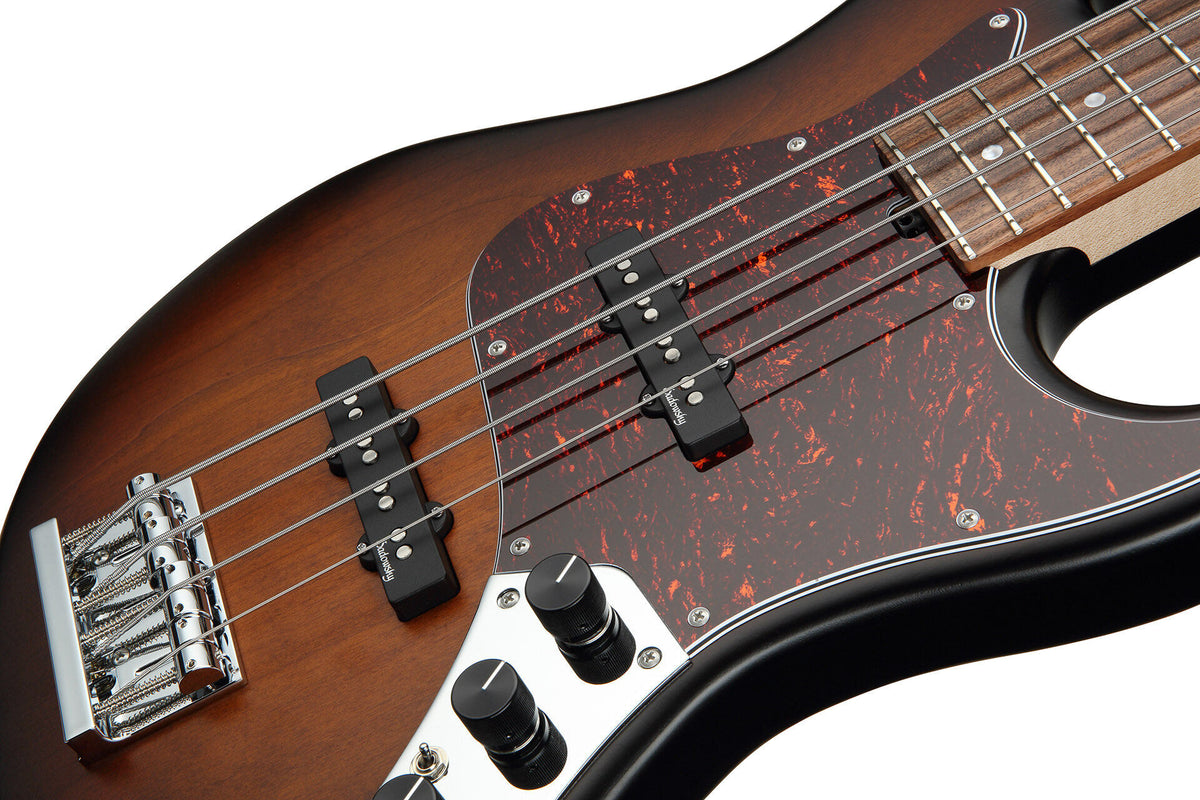 Sadowsky MetroLine 22-Fret Will Lee Bass, Red Alder Body, 4 String, Almond Sunburst Transparent Satin