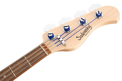 Sadowsky MetroLine 22-Fret Will Lee Bass, Red Alder Body, 4 String, Bora Blueburst Transparent Satin