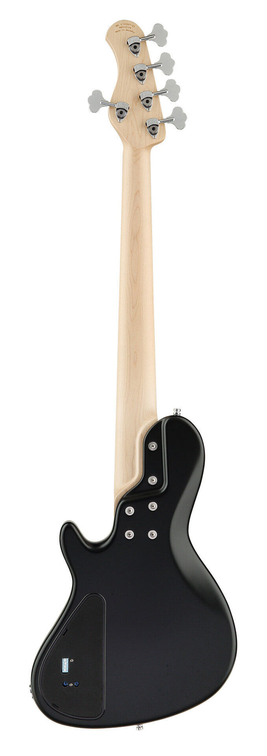 Sadowsky MetroLine 24-Fret Singlecut Soapbar Bass 5 String, Swamp Ash Body, Solid Black Satin