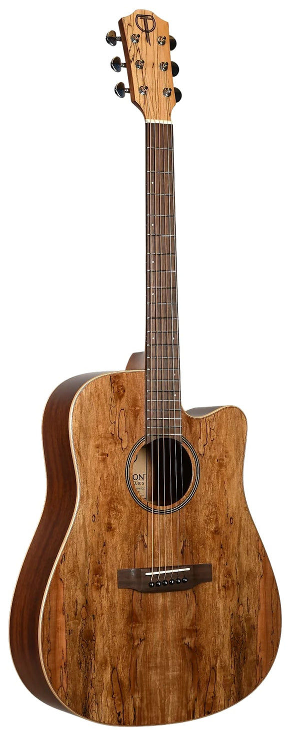 Teton STS000SMGCE Gloss Finish, Dreadnought, Solid Sitka Spruce Top, Spalted Maple Bac & Sides