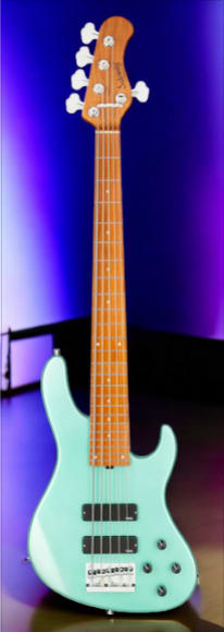 Sadowsky MetroExpress 5-String 24-Fret Modern Bass Roasted Maple Fingerboard 5-String Solid Sage Green Metallic High Polish