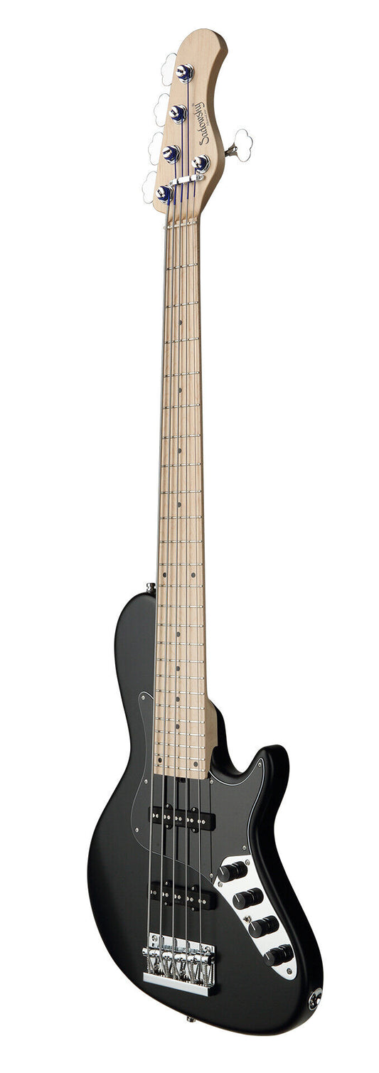 Sadowsky MetroLine 24-Fret Singlecut Vintage Bass 5 String, Swamp Ash Body, Solid Black Satin