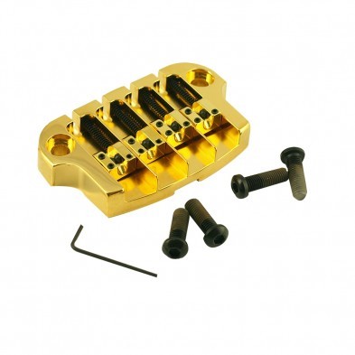 Hipshot Aluminum SuperTone 3 Point 4 String Bass Bridge Gold