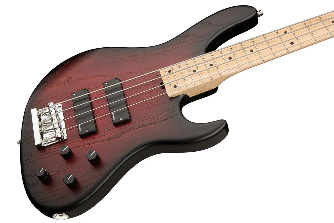 Sadowsky MetroLine 24-Fret Modern Bass-Swamp Ash Body-4 String-Burgundy Burst Transparent Satin