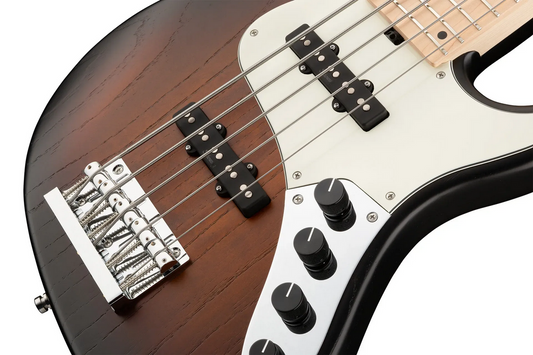 Sadowsky MetroLine 24-Fret Vintage J/J Bass-Swamp Ash Body-5 String-Almond Sunburst Transparent Satin