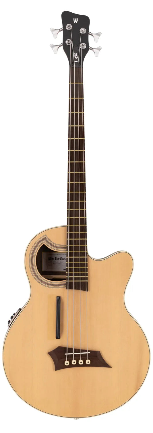 Warwick RockBass Alien Deluxe Hybrid Thinline, 4-String - Natural Transparent Satin