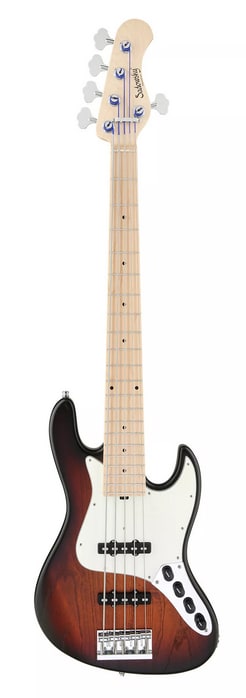 Sadowsky MetroLine 21-Fret Vintage JJ Bass 5 String, Swamp Ash Body, Almond Sunburst Transparent Satin