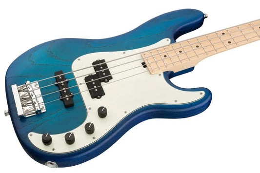 Sadowsky MetroLine 21-Fret Hybrid P/J Bass-Swamp Ash Body-4 String-Bora Blueburst Transparent Satin