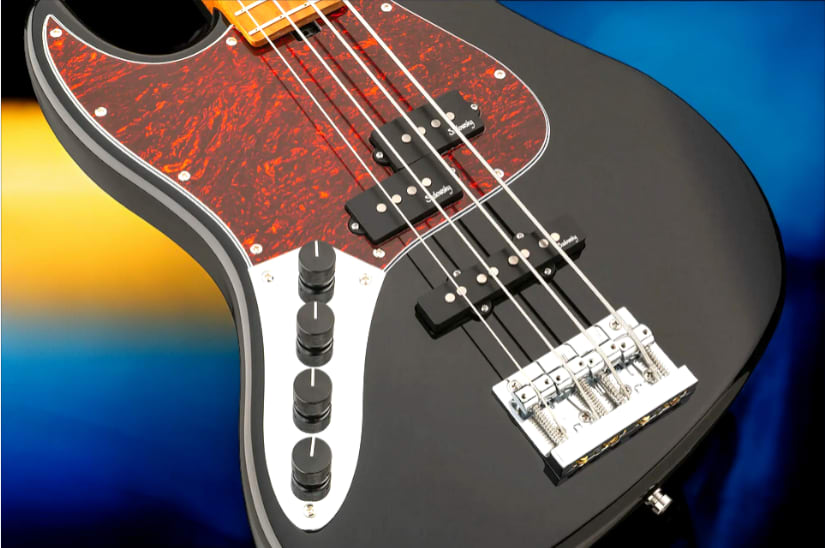 Sadowsky MetroExpress 21-Fret Hybrid P/J Bass, Roasted Maple Fingerboard, Lefthand, 4-String - Solid Black High Polish