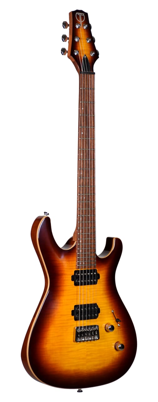 Teton R1630FMTBS Flame maple top, mahogany body, two direct mount humbuckers, 5pc tung oil neck, Tobacco Sunburst