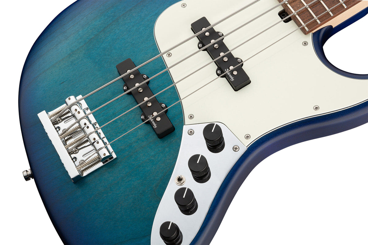Sadowsky MetroLine 22-Fret Will Lee Bass, Red Alder Body, 4 String, Bora Blueburst Transparent Satin