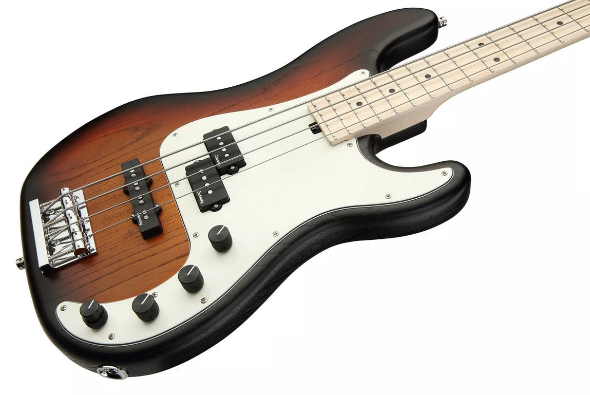 Sadowsky MetroLine 21-Fret Hybrid PJ Bass 4 String, Swamp Ash Body, Almond Sunburst Transparent Satin