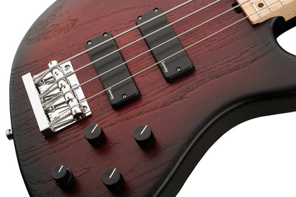 Sadowsky MetroLine 24-Fret Modern 4 String, Swamp Ash Body, Burgundy Burst Transparent Satin