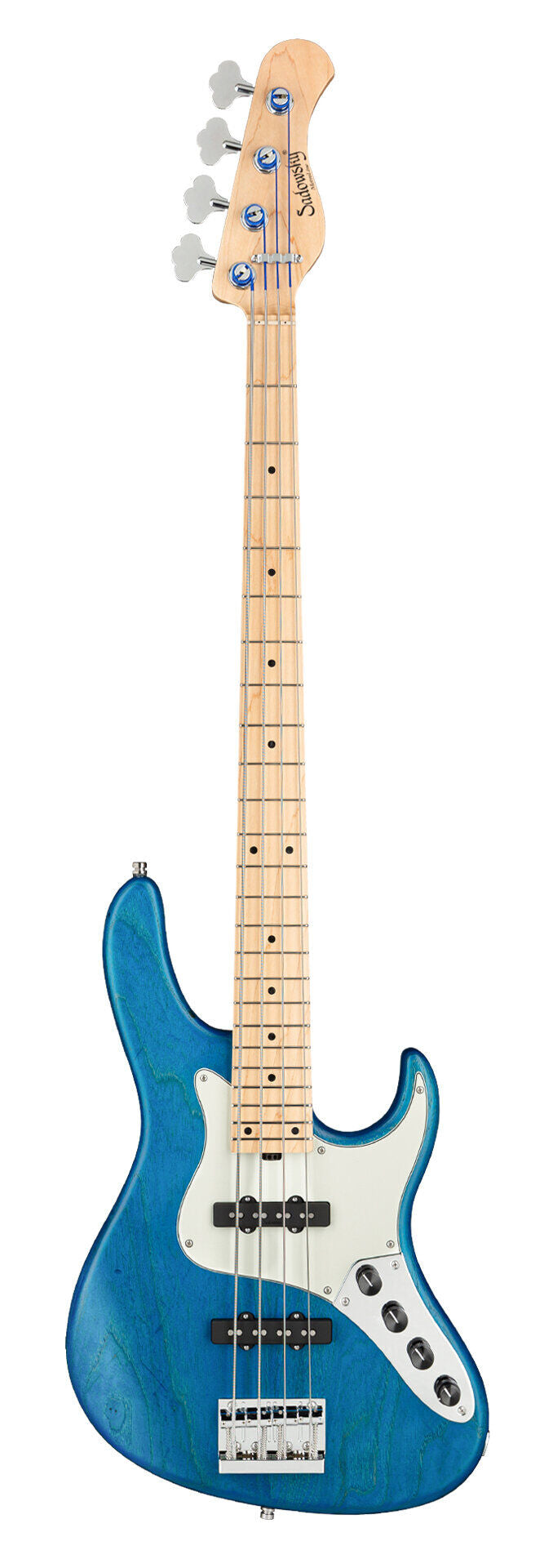 Sadowsky MetroLine 24-Fret Vintage JJ Bass 4 String, Swamp Ash Body, Ocean Blue Transparent Satin