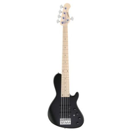 Sadowsky MetroLine 24-Fret Singlecut Soapbar Bass 5 String, Swamp Ash Body, Solid Black Satin