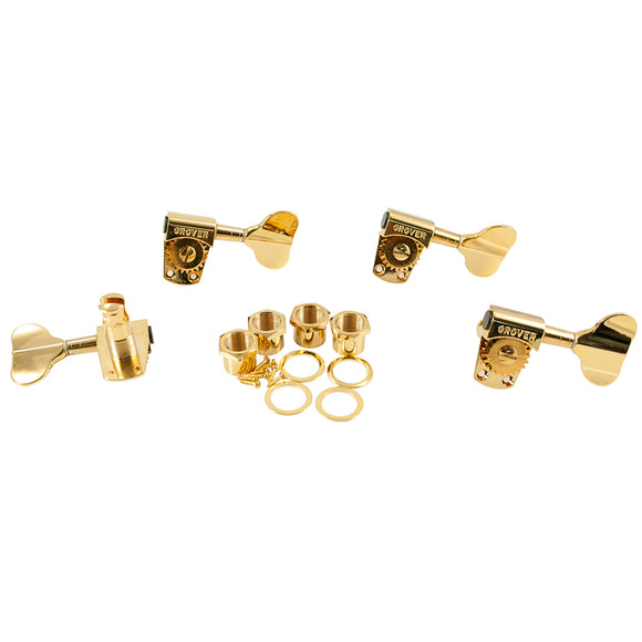 Grover 4 In Line Titan Electric Bass Machines Gold
