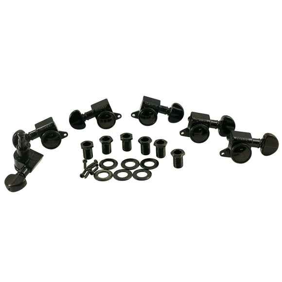 Grover 3 Per Side Or 6 In Line Mini Roto-Grip Locking Rotomatics Black Chrome