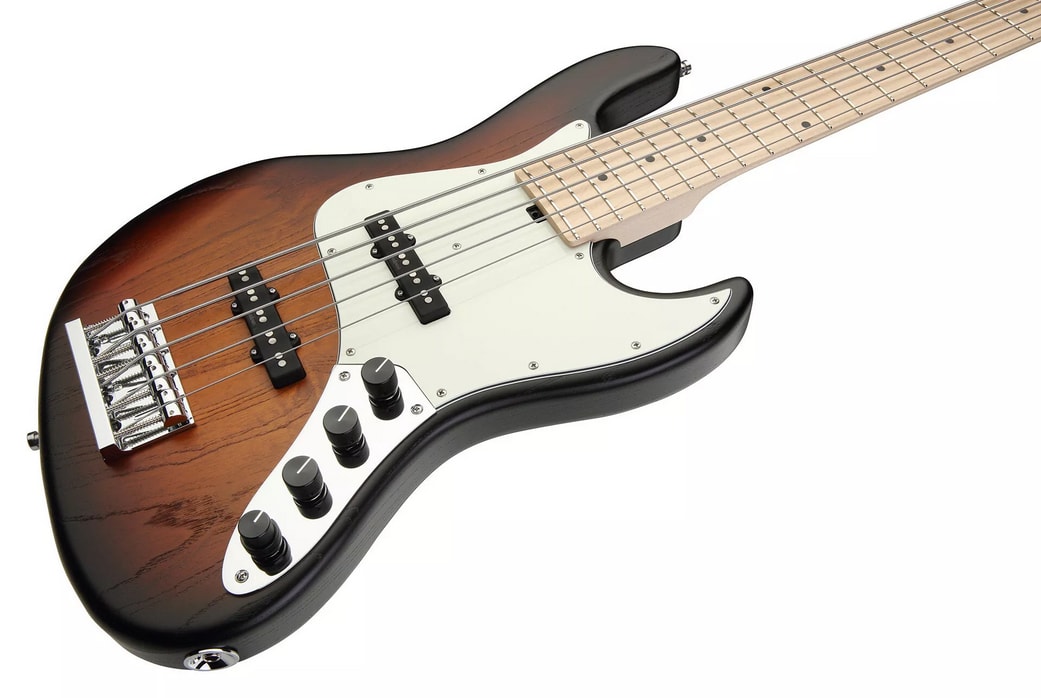 Sadowsky MetroLine 21-Fret Vintage JJ Bass 5 String, Swamp Ash Body, Almond Sunburst Transparent Satin