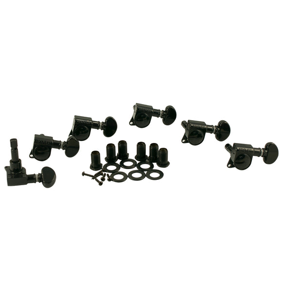 Grover 6 In Line Mini Locking Rotomatics Black Chrome