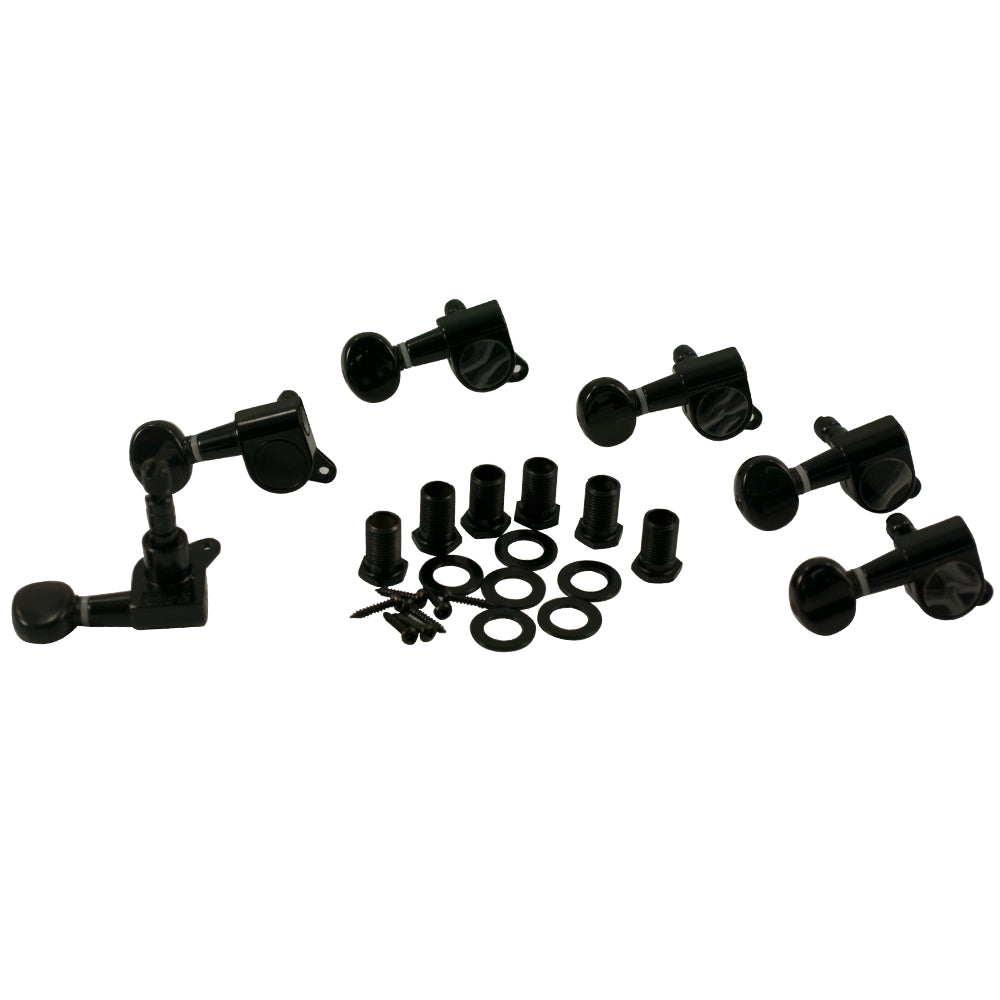 WD 6 In Line Left Hand Locking Tuning Machines Black