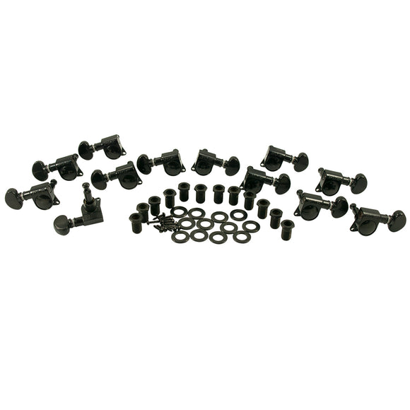 Grover 12 String Mid-Size Rotomatics Black Chrome