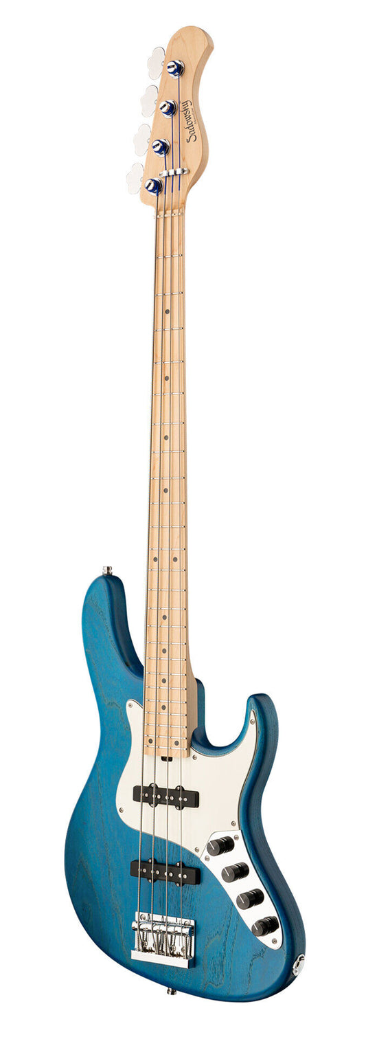 Sadowsky MetroLine 24-Fret Vintage JJ Bass 4 String, Swamp Ash Body, Ocean Blue Transparent Satin