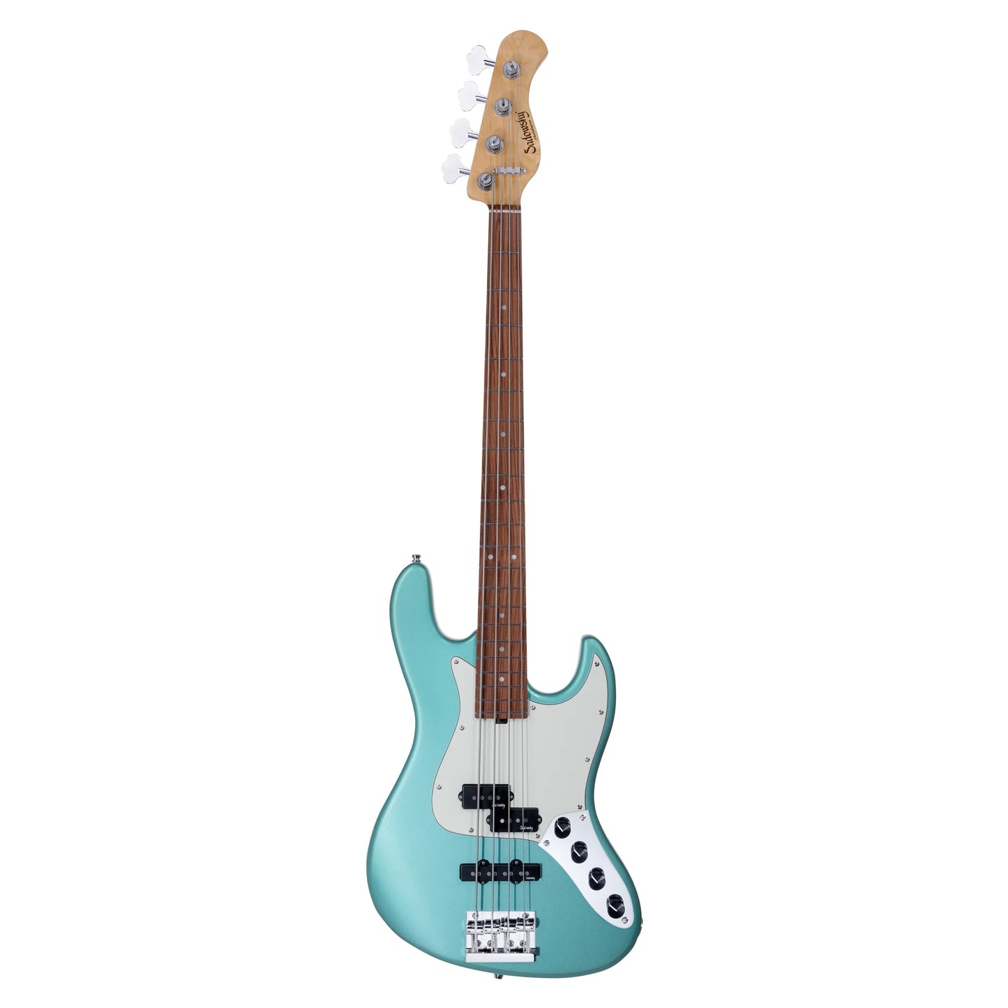 Sadowsky MetroExpress 21 Fret Hybrid PJ Bass 4 String, Sage Green Metallic, Morado Board
