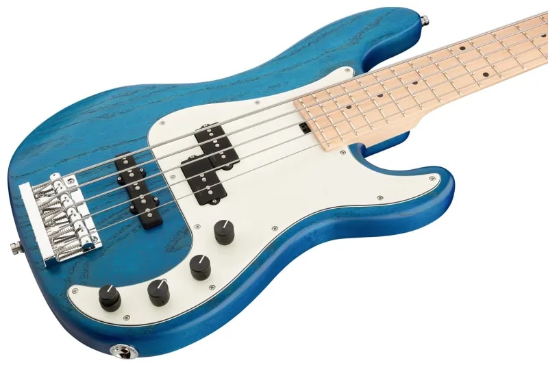 Sadowsky MetroLine 21-Fret Hybrid P/J Bass-Swamp Ash Body-5 String-Ocean Blue Transparent Satin