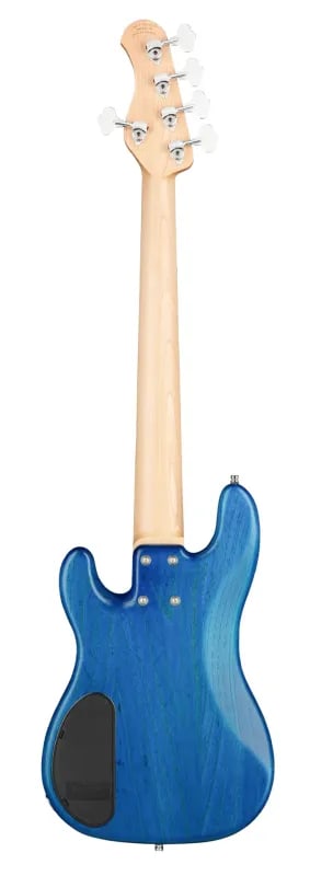 Sadowsky MetroLine 21-Fret Hybrid P/J Bass-Swamp Ash Body-5 String-Ocean Blue Transparent Satin