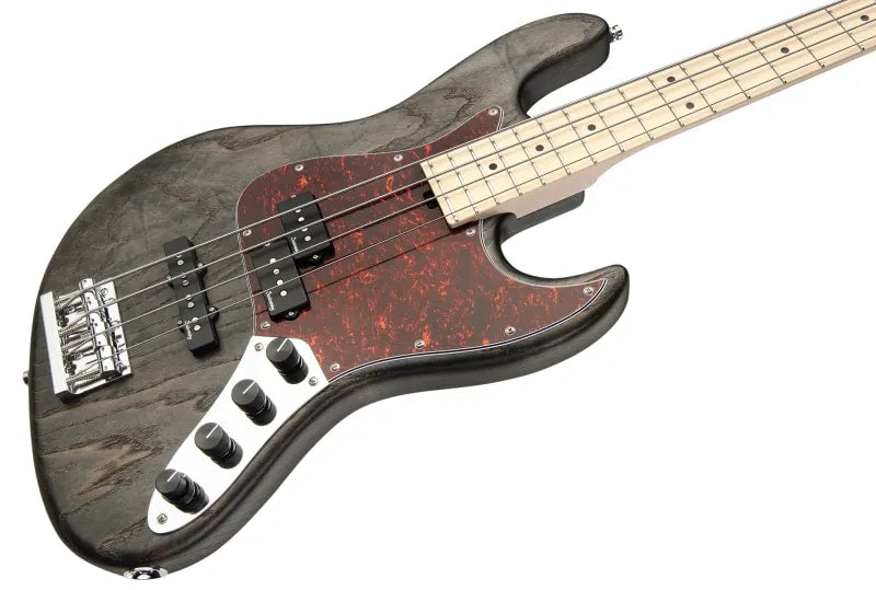 Sadowsky MetroLine 21-Fret Vintage P/J Bass-Swamp Ash Body-4 String-Nirvana Black Transparent Satin