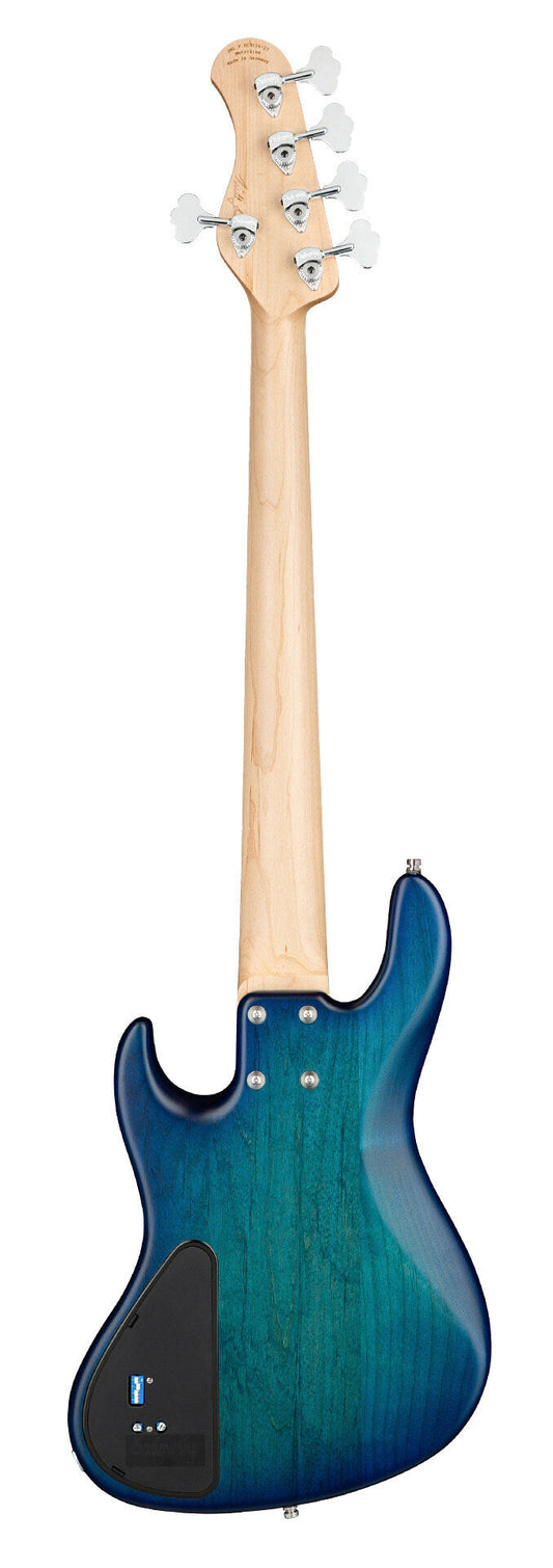 Sadowsky MetroLine 22-Fret Will Lee Bass, Red Alder Body, 5 String, Bora Blueburst Transparent Satin