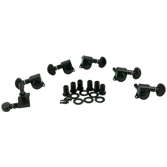 Grover 3 Per Side Mini Locking Rotomatics Black Chrome